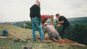1996: Longworth fence building.